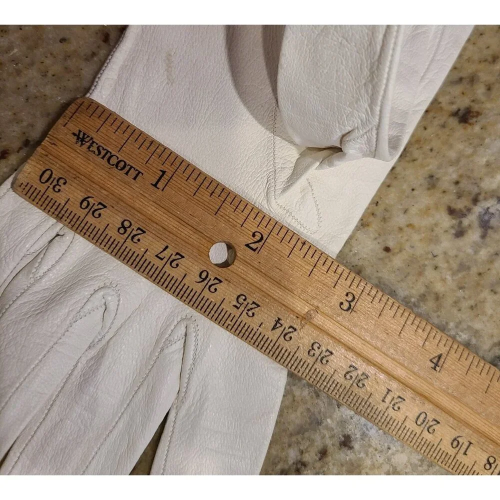Vintage Size S White Kid Leather Formal 8.5